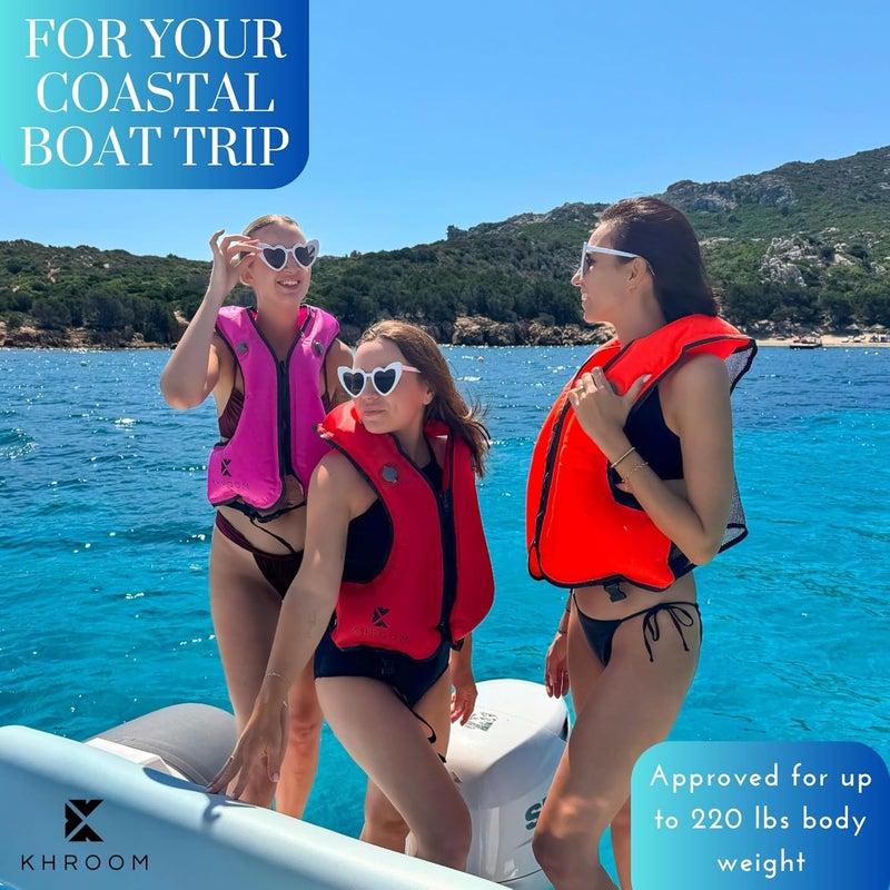 Khroom Inflatable Snorkel Vest for Adults and Teenagers | 60"-75" Height | 90-220 lbs | V2 2025 Model | Buoyancy Jacket for Snorkeling and SUP - Snorkel Vest, Buoyancy Aid - Image 2